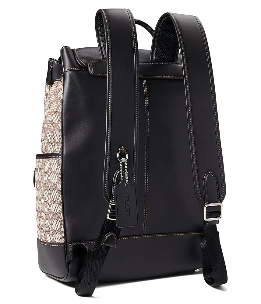 COACH フランキー シグネチャーバックパック ジャガード ベージュ ブラック Amazon.co.jp: コーチ フランキー バックパック シグネチャー